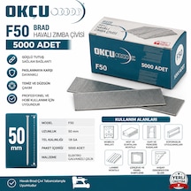 Okçu F50 Brad Havalı Zımba Çivisi 5000 Adet 50 Mm