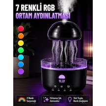 Dekoratif Denizanası Efektli Hava Nemlendirici Rgb Gece Lambalı Ultrasonik Buhar Cihazı Siyah