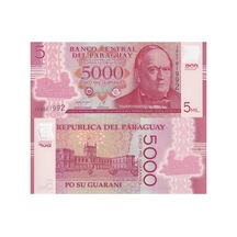 Paraguay 2022 Yılı 5000 Guaranies Polimer Kağıt Para Çil Unc Koleksiyon Para