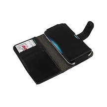 Optimus P760 L9 İle Uyumlu Yan Kapaklı Cüzdanlı Kart Bölmeli Deri Kılıf Siyah Renk