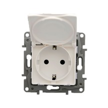 Legrand 767118 Salbei Serisi Beyaz Kapaklı Topraklı Priz 230V 16A