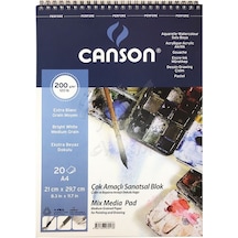 Canson Mix Media Spiralli Çizim Defteri 200G A4 20 Yaprak