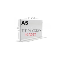Heroglas 10adet A5 T Tipi Yatay Masa Üstü Şeffaf Pleksi / Föylük-fiyatlık-menü-broşürlük