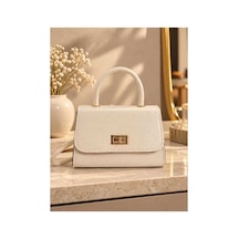 Names Bag Aura-gold Kilitli Tek Saplı Kadın Mini El Ve Omuz Çantası Bej