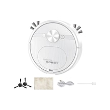 Dancemonkey Otomatik Akıllı Süpürme Robotu Şarj Edilebilir Ev 3'ü 1 Arada Zemin Temizleyici Beyaz, Yüksek Kapasiteli Beyaz