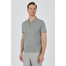 Koyu Yeşil Kısa Kol Düz Suprem Polo Yaka Cepsiz Pamuklu Casual Slim Fit Tişört 1011250164 700 Koyu Yeşil