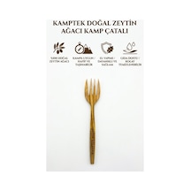 %100 Doğal Zeytin Ağacı El Yapımı Kamp Çatalı - Hafif Taşınabilir Outdoor Ahşap Çatal Ev Kamp Doğa Piknik Çatalı Doğal Kahverengi