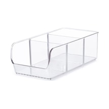 Cam Görünür Pet Mutfak Deriği, Bölmeli Yemek Düzenleyici, Yığılabilir Depolama Kutusu Şeffaf Şeffaf