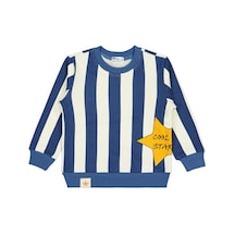 Civil Boys Çizgili Yıldız Baskılı 2-5 Yaş Sweatshirt - Mavi İndigo