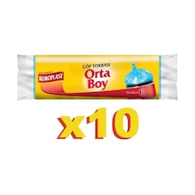 Koroplast Orta Boy Çöp Torbası 15'Li Mavi 55 X 60 Cm 10  Paket