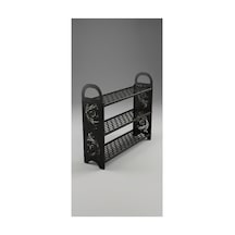 Siyah Metal 3 Katlı Çok Amaçlı Düzenleyici Raf Mutfak Banyo Ayakkabı Standı 20x80x60 Cm Siyah - 942755370 Siyah