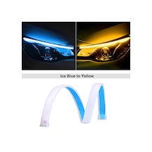 1pc Led Drl Araba Çalışma Işığı Esnek Su Geçirmez Şerit Araba Farları Beyaz Ice Blue To Yellow 60cm 1 Piece Set