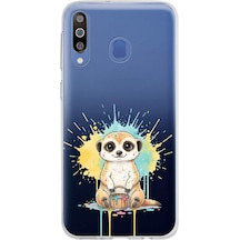 Samsung Galaxy M30 İle Uyumlu Splash Mirket Tasarımlı Şeffaf Silikon Kılıf Şeffaf