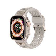 Ardemix Apple Uyumlu  Watch Ultra 49mm Krd-117 Hava Alabilen Delikli Metal Süslemeli Desenli