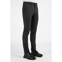 İmza Siyah Yan Cep Düz Paça Pamuklu Slim Fit Chino Casual Pantolon 1003255164 Siyah