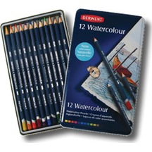 Derwent Watercolour Pencil Suluboya Kalem Seti 12'li Teneke Kutu