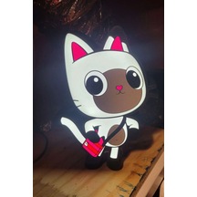 Gabby's Dollhouse Gece Lambası Çok Renkli