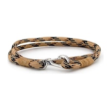 Sütlü Kahve Paracord Metal Kanca Iki Sira Erkek Bileklik M011H Kahverengi