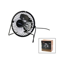 Usb - Mini Fan Metal Kasa - Ayak 360 Derece Masa Üstü Vantilatör 4-metal Pervane 13.5x11x15cm5v-2.5w