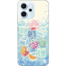 Oppo Reno 14f Uyumlu Kare Buzlar Baskılı Silikon Kılıf Renkli