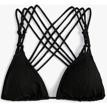 Koton Üçgen Bikini Üstü Fisto Çapraz Askı Detaylı Siyah 3sak10035mm 3SAK10035MM999