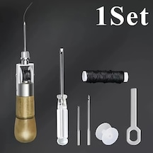 Chuangyinshop 1set Profesyonel Deri Dikiş Biz Seti Ahşap Saplı Dıy Tamir Kiti