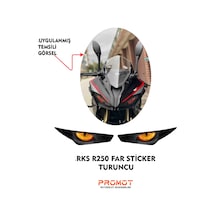 Rks R250 Uyumlu Far Kaplama Sticker Turuncu 2023/24