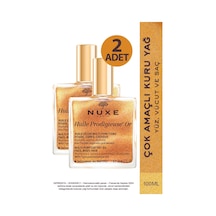 Nuxe Huile Prodigieuse Or Altın Parıltılı Yüz Vücut Saçlar İçin Çok Amaçlı Kuru Yağ 100 Ml 2 Adet