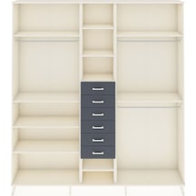 Arges Dolap 10 Raflı 6 Çekmeceli 3 Askılı 220x30x243 Aytaşı-aytaşı/antrasit Aytası/antrasıt