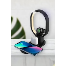 Thentech 3 Ü 1 Arada Kablosuz Şarj İstasyonu Isınma Engelleyici Akıllı Saat Kulaklık Telefon Şarj İstasyonu