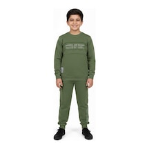 Baglan Erkek Çocuk Önü Baskılı Sweatshirt Ve Eşofman Alt Takım Bgl-st05248 Yeşil