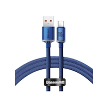 Baseus Crystal Shine 100W 120 CM Type-C Şarj Kablosu Mavi