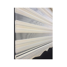 Sarı Sim Çizgi Detaylı Pliseli Zebra Stor Perde Beyaz - 97810400 Beyaz