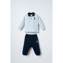 U.S. Polo Assn. Erkek Bebek Mavi Uzun Kol Pijama Takım Usb3196-c-v1 Usb3196-c-v1
