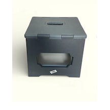 Tabure Katlanabilir Taşınabilir 30 Cm Boyunda Taşınır Tabure Gri