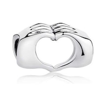 Fastbuy Diy Bilezik Boncuk El Ele Tutan Kalpten Kalbe S925 Ayar Gümüş Boncuk Çok Renkli Takı Çok Renkli