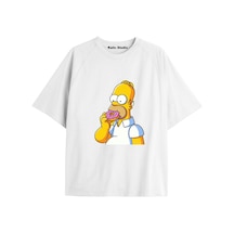 Kalic Studio Y2k Vintage Simpson Baskılı Beyaz T-shirt Kod 264 Beyaz-264