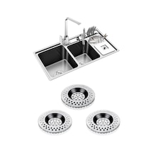 3'li Metal Mutfak Lavabo Süzgeci Paslanmaz 3 Adet Evye 7 Cm Çelik 3 Tr Evet Elde Yıkanmalıdır. Çelik Diğer
