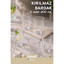 Home Glassy Kırılmaz Polikarbon 6'lı Bardak Şeffaf 400 Ml Şeffaf Şeffaf