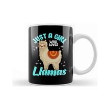 Funny Just A Girl Who Loves Llamas Cute Llama Kupa Bardak Porselen No7368 Karışık