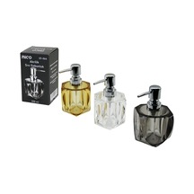 Tombul Kare - 4-kalpli Gövde Şeffaf - Renkli Akrilik - Mika Kristal Sıvı Sabunluk 220ml 5365 Çok Renkli