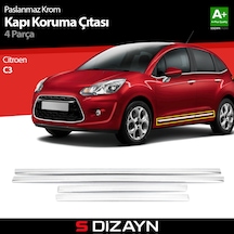 S-Dizayn Citroen C3 Kapı Koruma Çıtası Krom 2010-2016