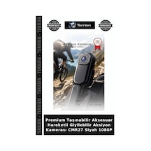 Premium Taşınabilir Aksesuar Hareketli Giyilebilir Aksiyon Kamerası Cmr27 Siyah 1080p