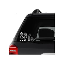 Aile Sticker Anne Baba Kızları Ve Kedisi Araba Yapıştırma