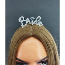 Taşlardan Oluşan Gümüş Renk Bride Taç