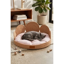 Reyo Max Design Maxie Queen Su Geçirmez Kedi Yuvası Ve Köpek Yatağı Pudra Yazlık, Rahat Ve Dayanıklı Evcil Hayvan Yatağı