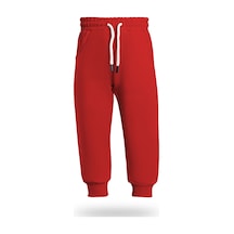 Heyadventure Erkek / Kız Çocuk Jogger Eşofman Altı Cepli Paçası Kaşkorseli Kırmızı Kırmızı