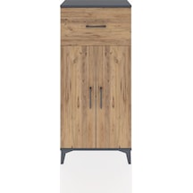 Hyperion Dolap 2 Raflı Tek Çekmeceli 2 Kapaklı 60x44x134 Antrasit-çam Antrasit