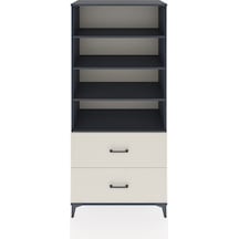 Hyperion Dolap 4 Raflı 2 Çekmeceli 88x44x195 Antrasit-aytaşı Antrasit