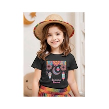 Stil-x Ramazan Bayramı Baskılı Kız Çocuk Tshirt, %100 Pamuklu Kumaş Siyah-25